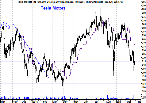 Grafiek Tesla Motors