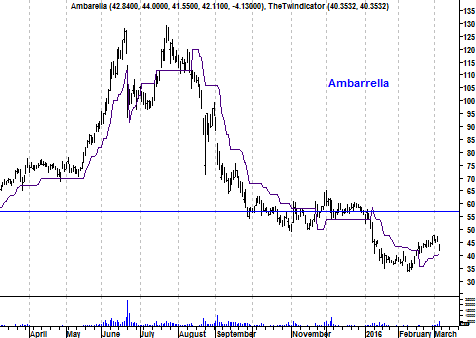 Grafiek aandeel Ambarella