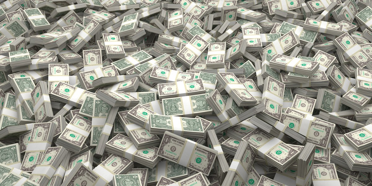 Valuta: dollar in de lift na woorden Powell
