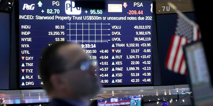 Beleggers Wall Street verwerken cijferstroom