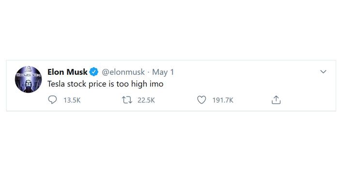 Tesla-baas Elon Musk twittert beurskoers omlaag